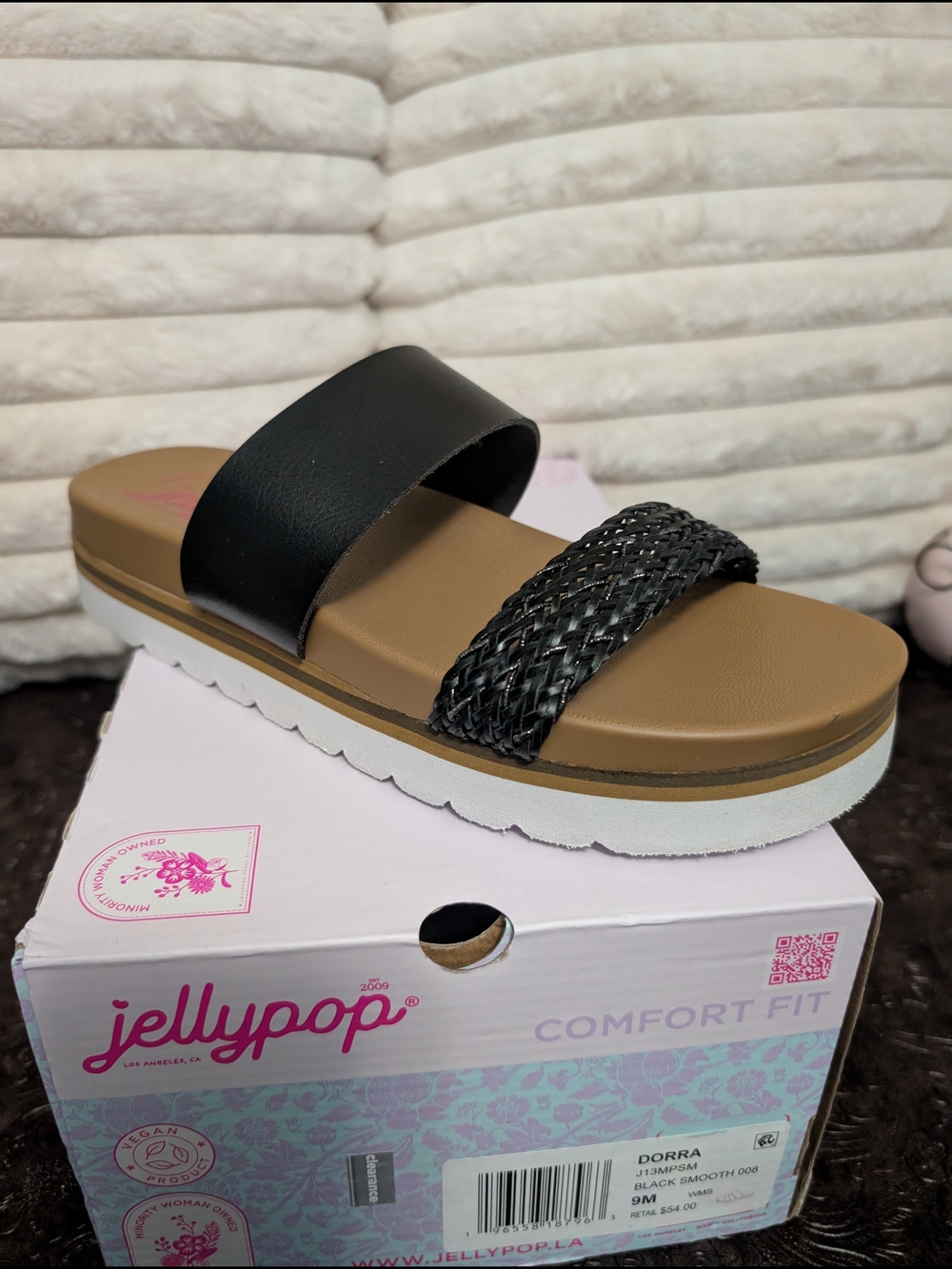 Jellypop Black Woven Slide Sandal - Dorra